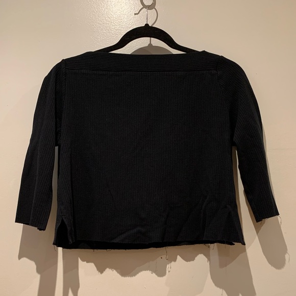 Zara Raw Hem Boatneck Tee - Size S - Picture 1 of 3
